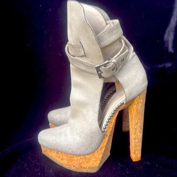 HERVE LEGER LUXURY LEATHER STRAPPY HIGH HEEL ANKLE BOOTS/ BOOTIES-9- ๐๐ฅ - Picture 4 of 14